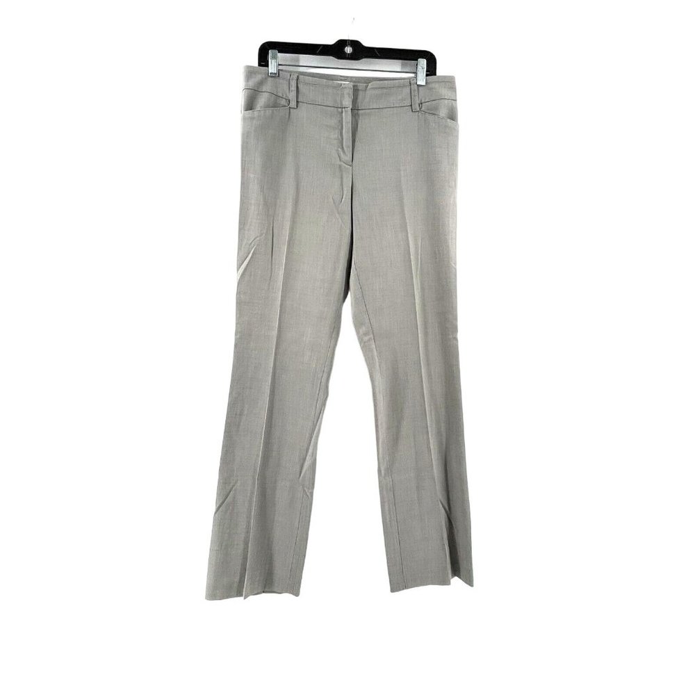 New York & Co Stretch Women's Gray Flat Front Flare Leg Dress Pants Size 8